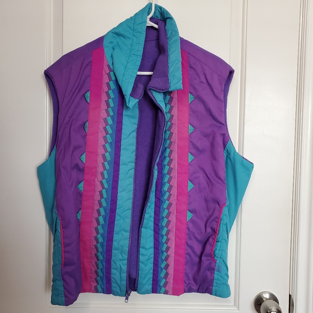 Vintage 80s Women's Fleece Lined Vest